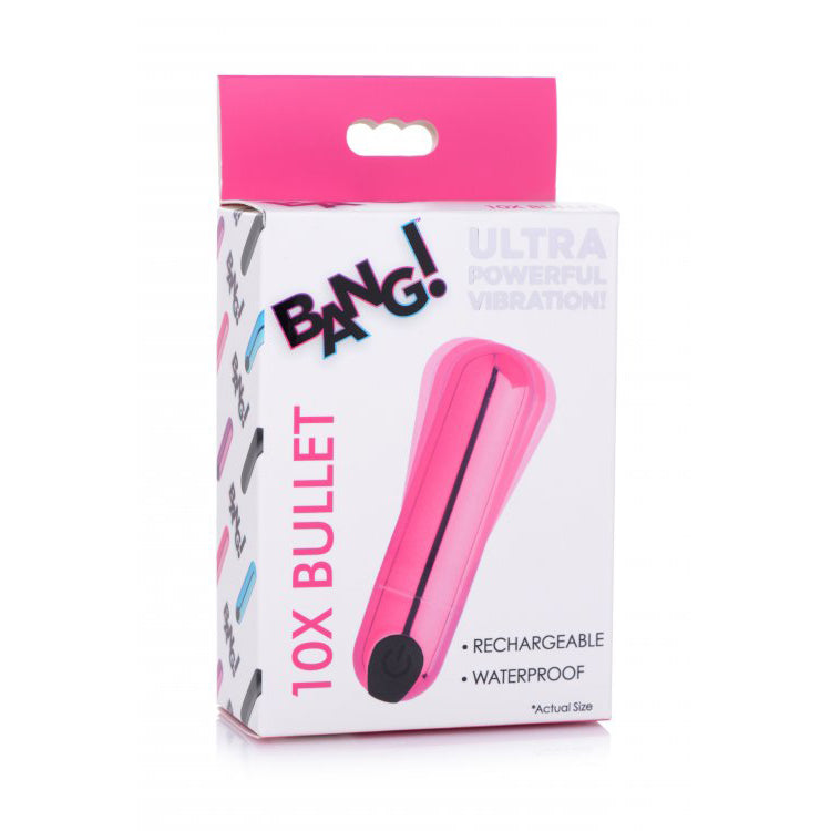 Bang! 10X Rechargeable Vibrating Metallic Bullet Pink | 848518042538 | Discreet Personal Wellness