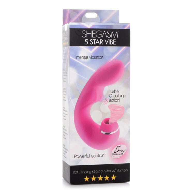 Inmi Shegasm 5 Star Tapping G-Spot Vibe W/ Suction Pink | 848518042774 | Discreet Personal Wellness