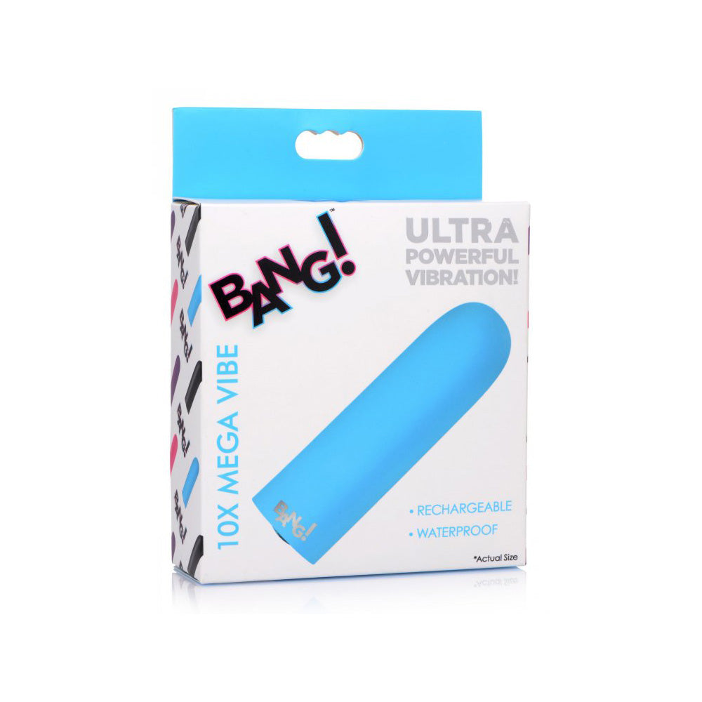 Bang! 10X Mega Silicone Vibrator Blue | 848518044242 | Discreet Personal Wellness