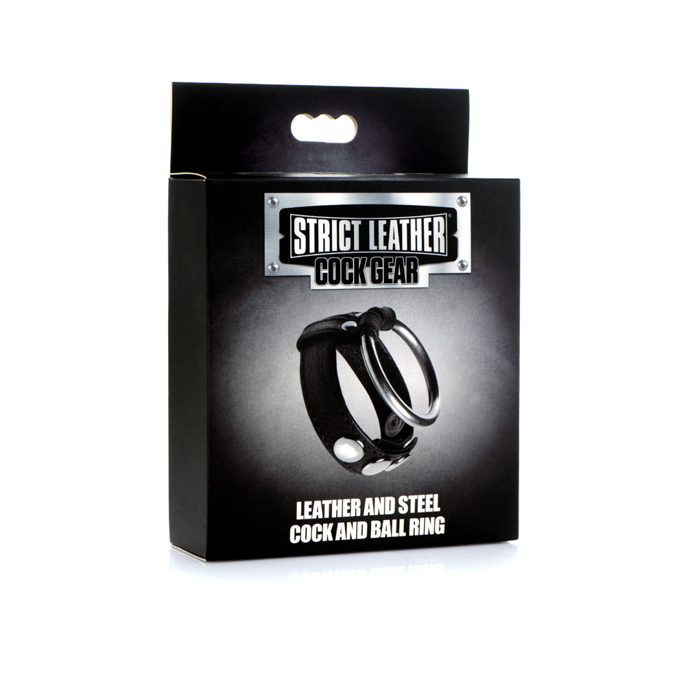 Strict Leather Penis Gear Leather And Steel Penis & Ball Ring | 848518045584 | Discreet Personal Wellness