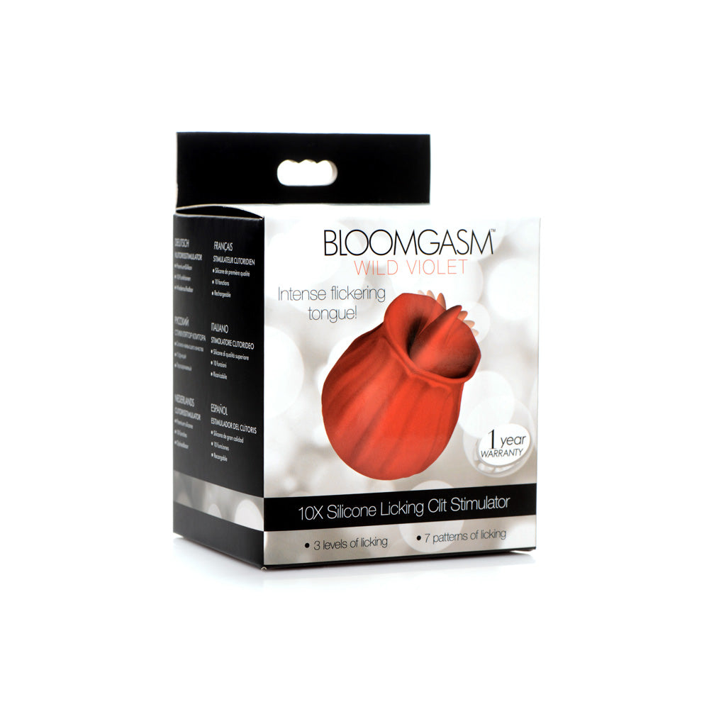 Bloomgasm Wild Violet 10X Licking Stimulator Red | 848518046680 | Discreet Personal Wellness