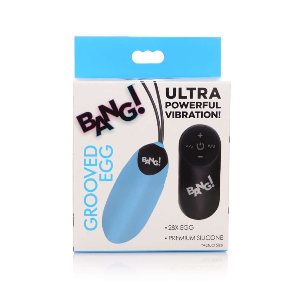 Bang! 28X Grooved Silicone Egg Blue | 848518047311 | Discreet Personal Wellness