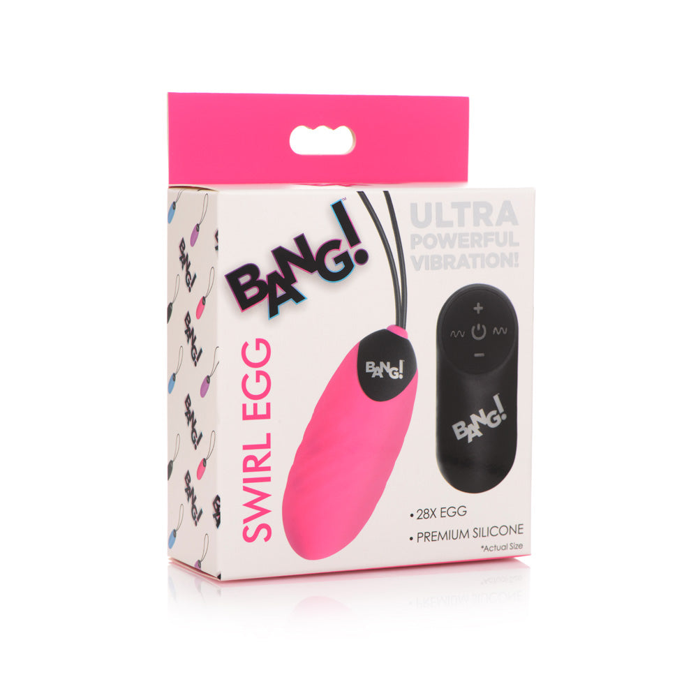 Bang! 28X Swirl Silicone Egg Pink | 848518047328 | Discreet Personal Wellness