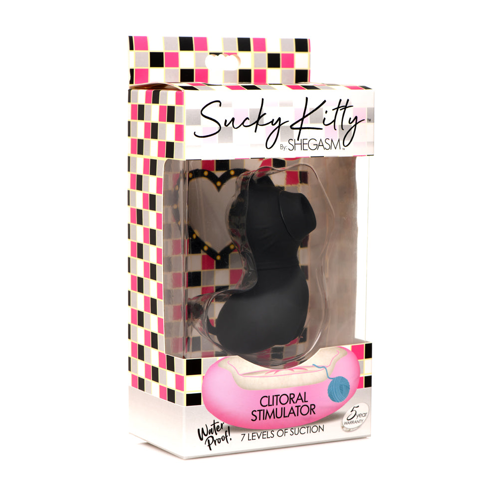 Shegasm Sucky Kitty 7X Clitoral Stimulator Black | 848518047458 | Discreet Personal Wellness