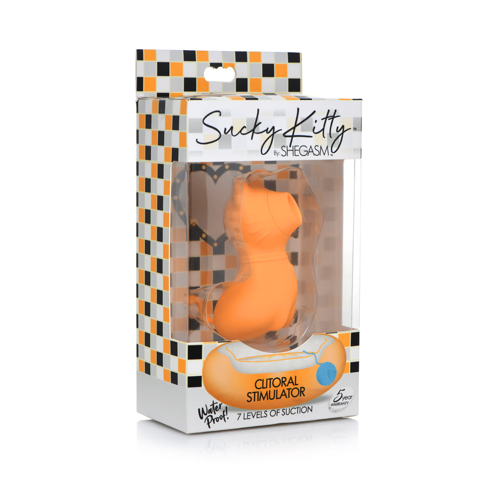 Shegasm Sucky Kitty 7X Clitoral Stimulator Orange | 848518047465 | Discreet Personal Wellness