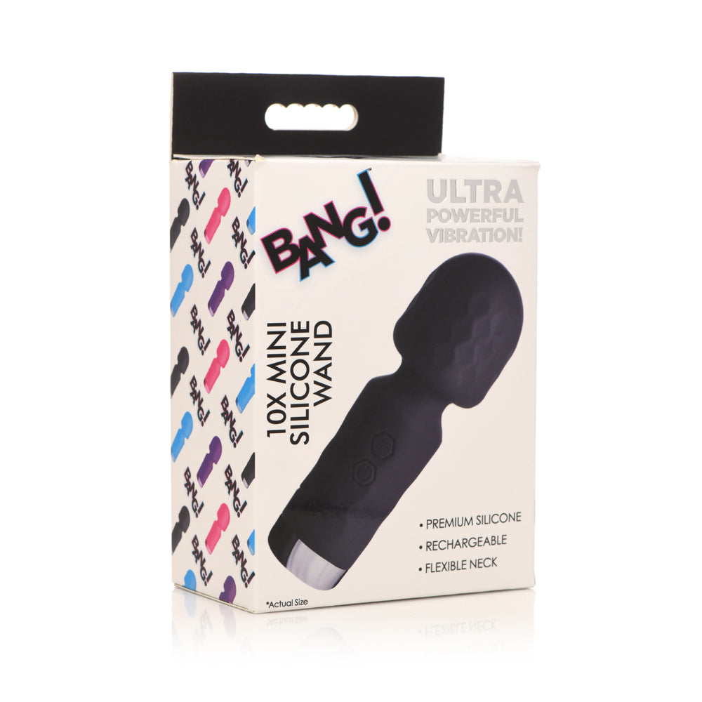 Bang! 10X Mini Silicone Wand Black | 848518052117 | Discreet Personal Wellness