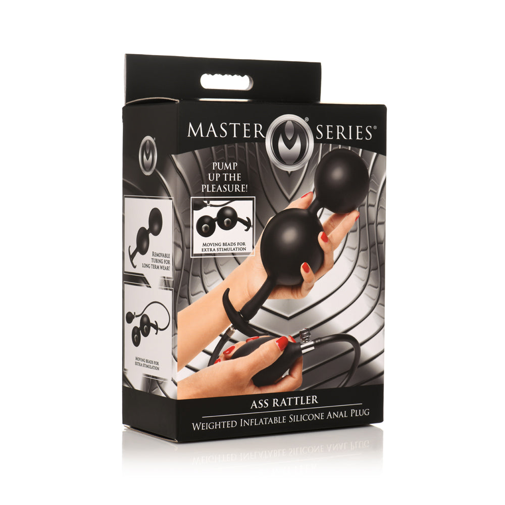 Master Series Ass Rattler Weighted Inflatable Silicone Anal Plug | 848518052360 | Discreet Personal Wellness