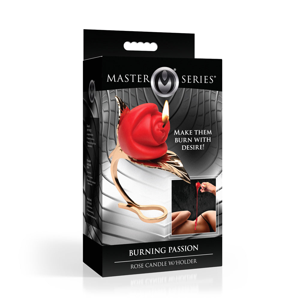 Master Series Burning Passion Rose Candle W/ Holder | 848518052506 | Discreet Personal Wellness