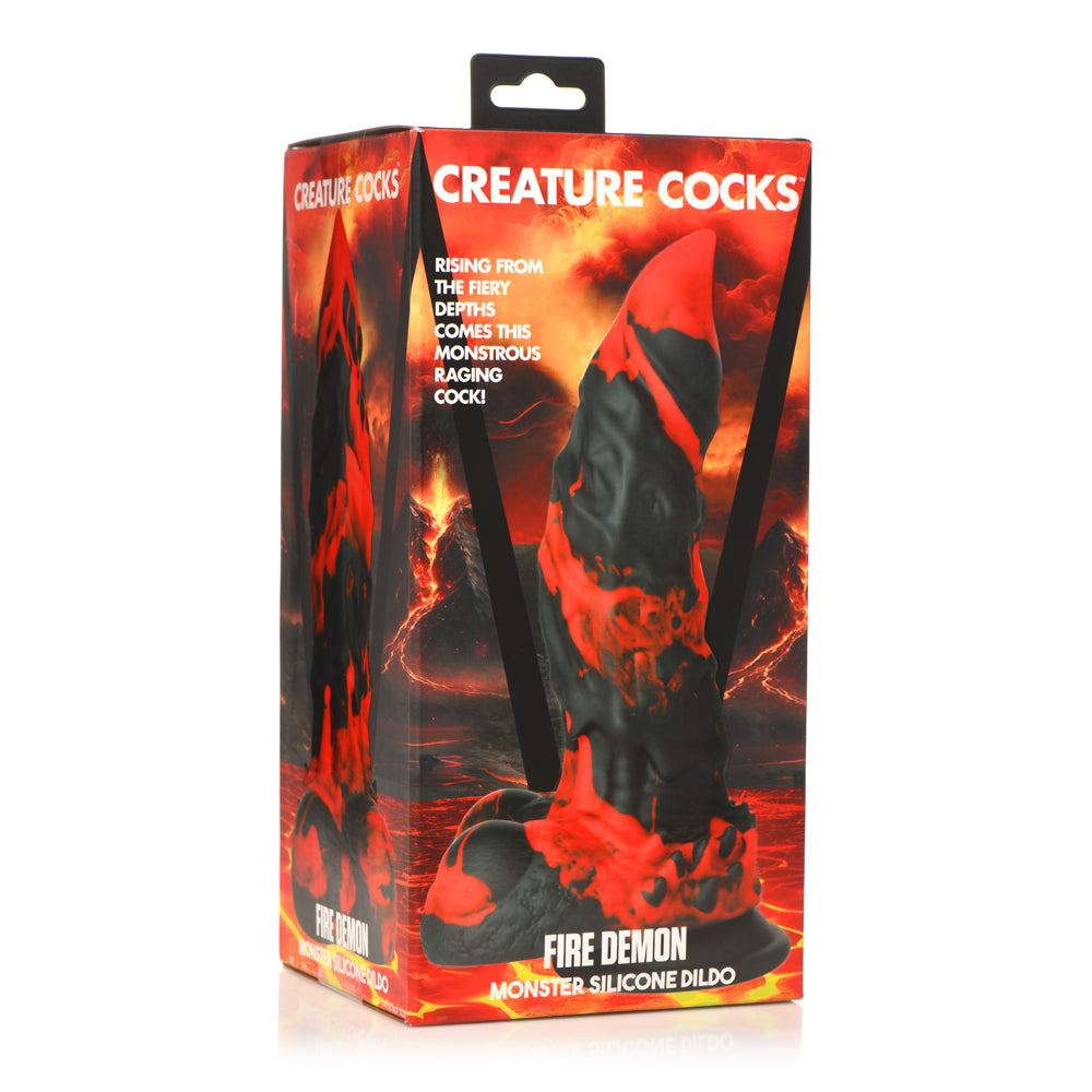 Creature Penis Fire Demon Monster Silicone Dildo | 848518052889 | Discreet Personal Wellness