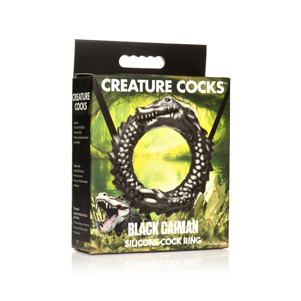 Creature Penis Black Caiman Silicone Penis Ring | 848518053312 | Discreet Personal Wellness