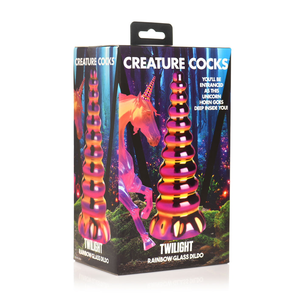 Creature Penis Twilight Rainbow Glass Dildo | 848518053800 | Discreet Personal Wellness