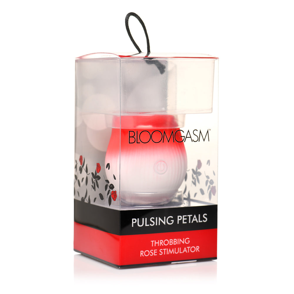 Bloomgasm Pulsing Petals Throbbing Rose Stimulator Red | 848518054432 | Discreet Personal Wellness