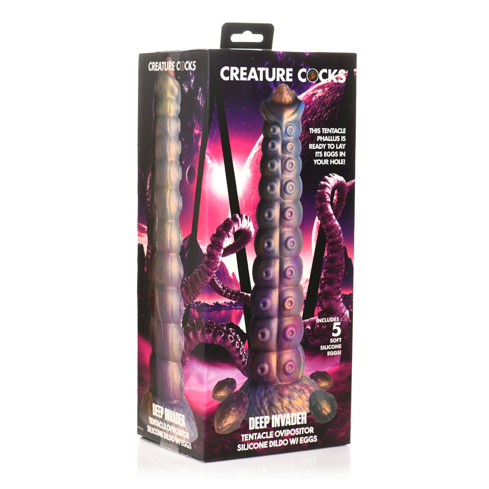 Creature Penis Deep Invader Tentacle Ovipositor Silicone Dildo With Eggs | 848518054623 | Discreet Personal Wellness