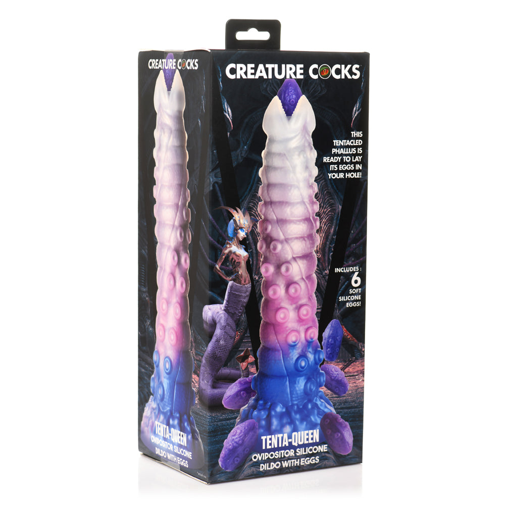 Creature Penis Tenta-Queen Ovipositor Silicone Dildo With Eggs | 848518055255 | Discreet Personal Wellness