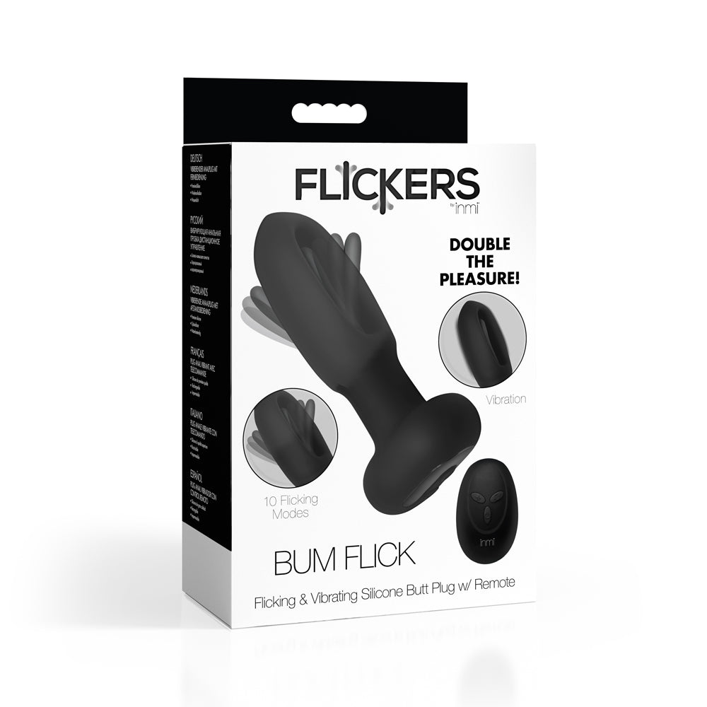 Flickers Bum Flick Flicking & Vibrating Silicone Butt Plug W/ Remote | 848518055286 | Discreet Personal Wellness