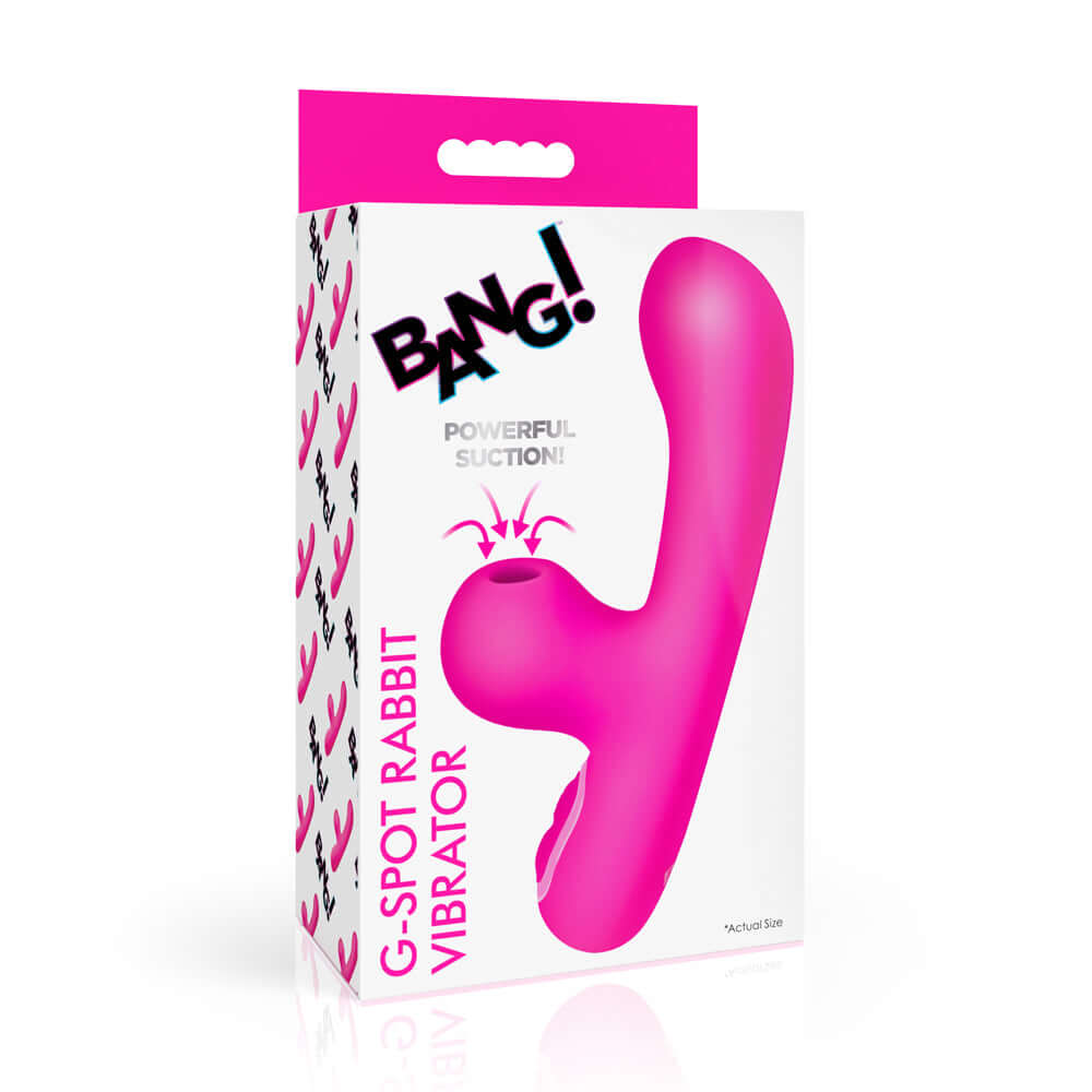 Bang! 10X G-Spot Rabbit Vibrator W/ Suction Pink | 848518055729 | Discreet Personal Wellness