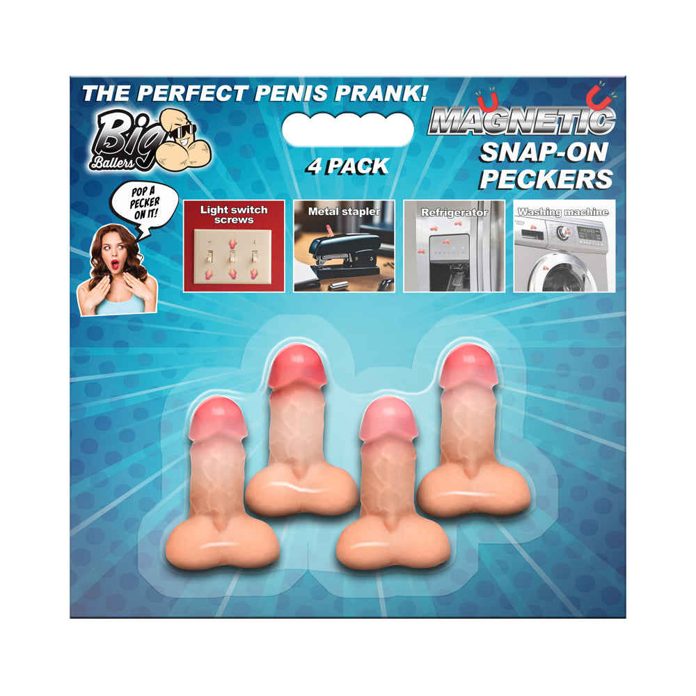 Big Ballers Magnetic Snap-On Peckers 4 Pk | 848518055958 | Discreet Personal Wellness