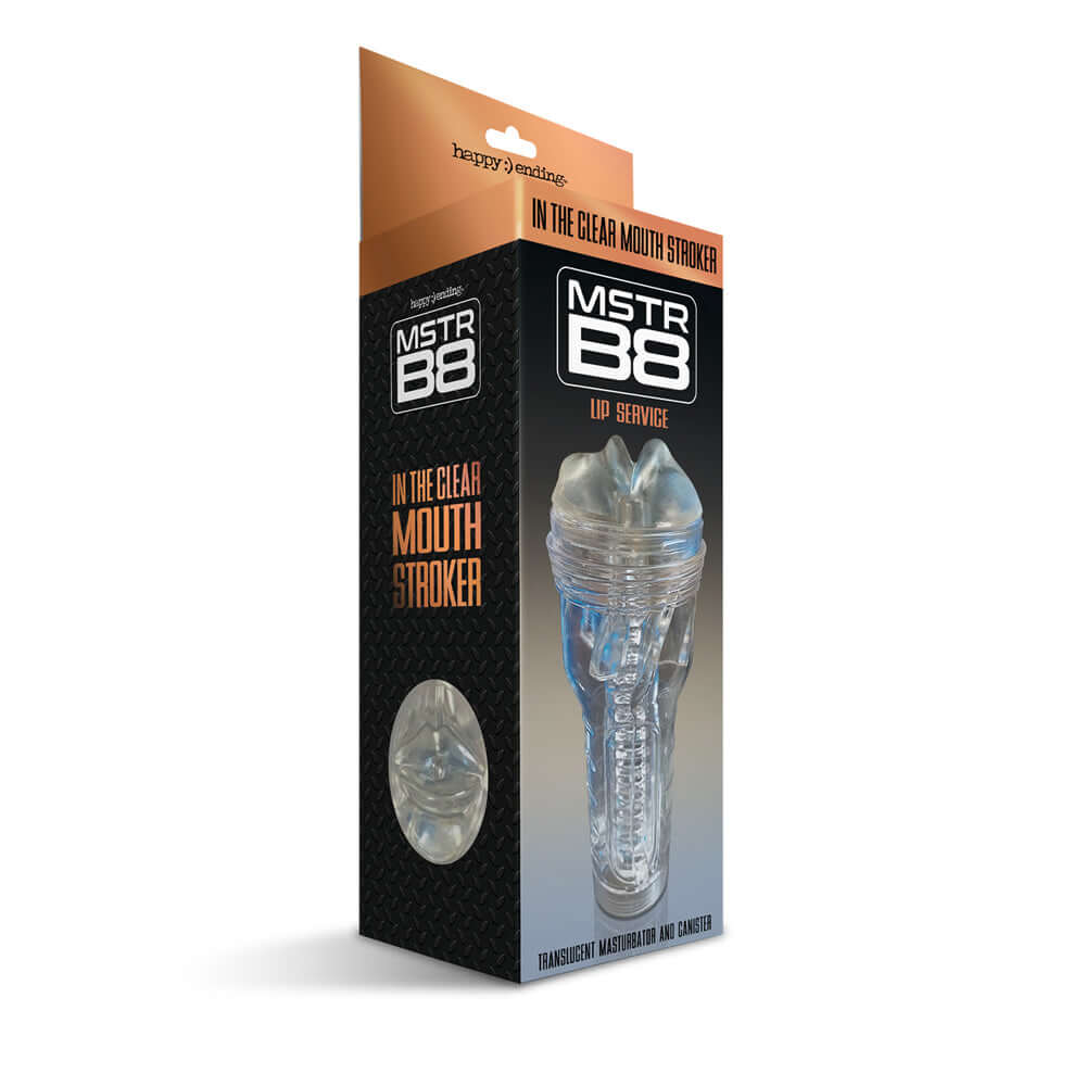 Happy :) Ending Mstr B8 In The Clear Mouth Stroker | 850010096704 | Discreet Personal Wellness