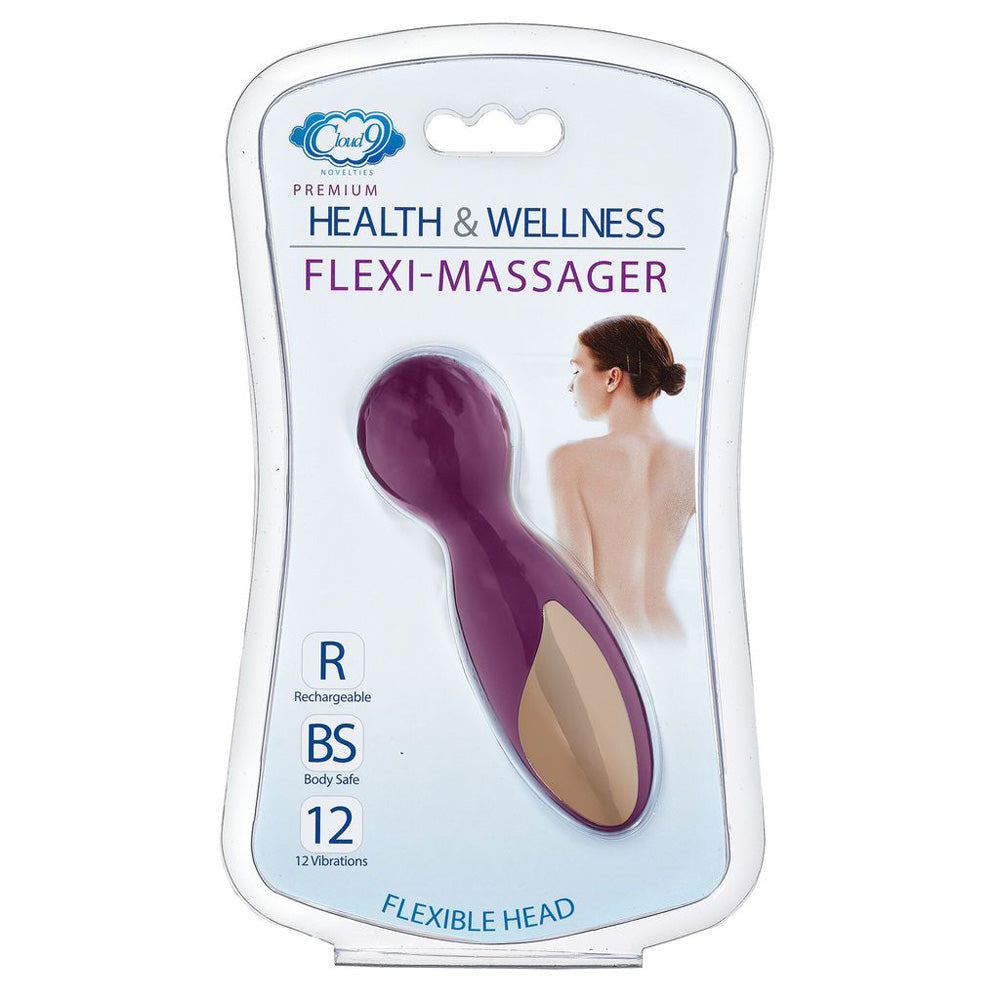 Cloud 9 Health & Wellness Flexi-Rechargable Wand Plum | 850013016037 | Discreet Personal Wellness