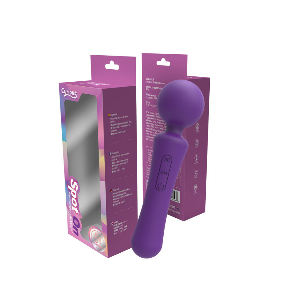 Curious Spot On Rechargeable Wand Purple | 850017269538 | Discreet Personal Wellness
