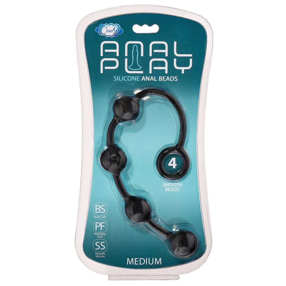 Cloud 9 Silicone Anal Bead Medium Black | 850047085047 | Discreet Personal Wellness