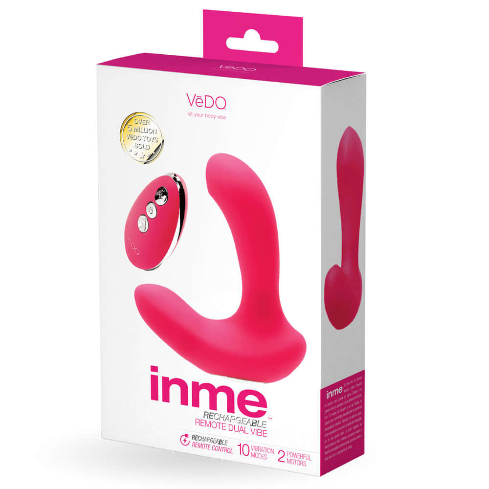 Inme Rechargeable Dual Vibe With Remote Pink | 850052871352 | Discreet Personal Wellness
