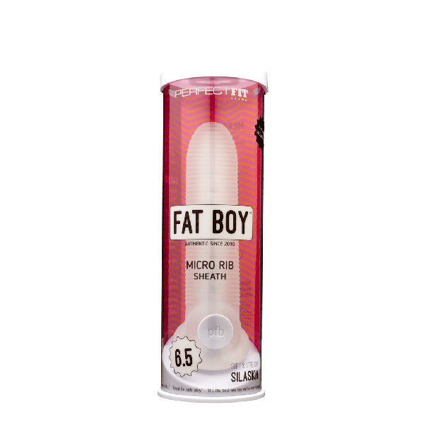 Fat Boy Micro Ribbed Sheath 6.5" Clear | 851127008116 | Discreet Personal Wellness