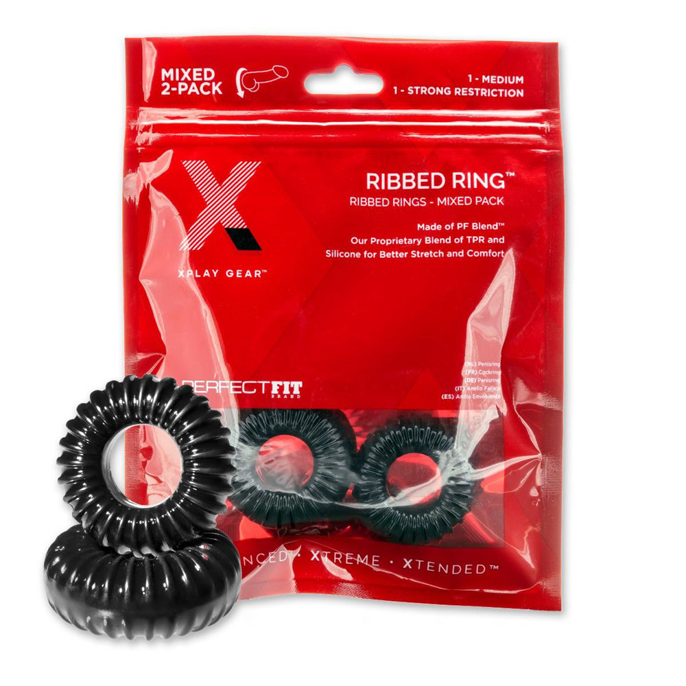 Xplay Mixed Pack Ribbed Ring & Rr Slim | 851127008734 | Discreet Personal Wellness