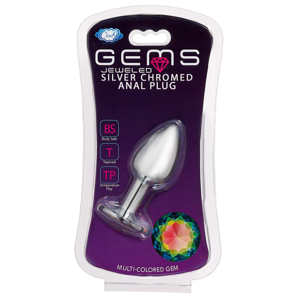Cloud 9 Gems Silver Chromed Anal Plug Medium | 853545008051 | Discreet Personal Wellness