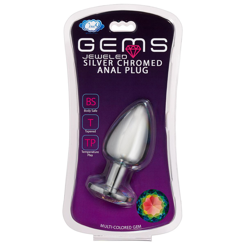 Cloud 9 Gems Silver Chromed Anal Plug Large | 853545008105 | Discreet Personal Wellness