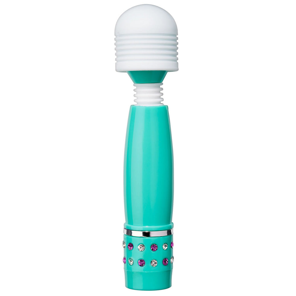 Cloud 9 Mini Flexible Wand W/ Silicone Head & Jewels Teal | 853545008426 | Discreet Personal Wellness