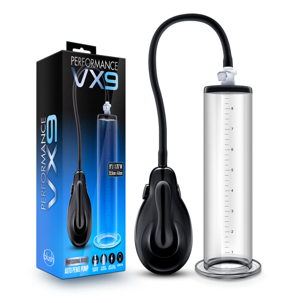 Performance Vx9 Auto Penis Pump Clear | 853858007895 | Discreet Personal Wellness