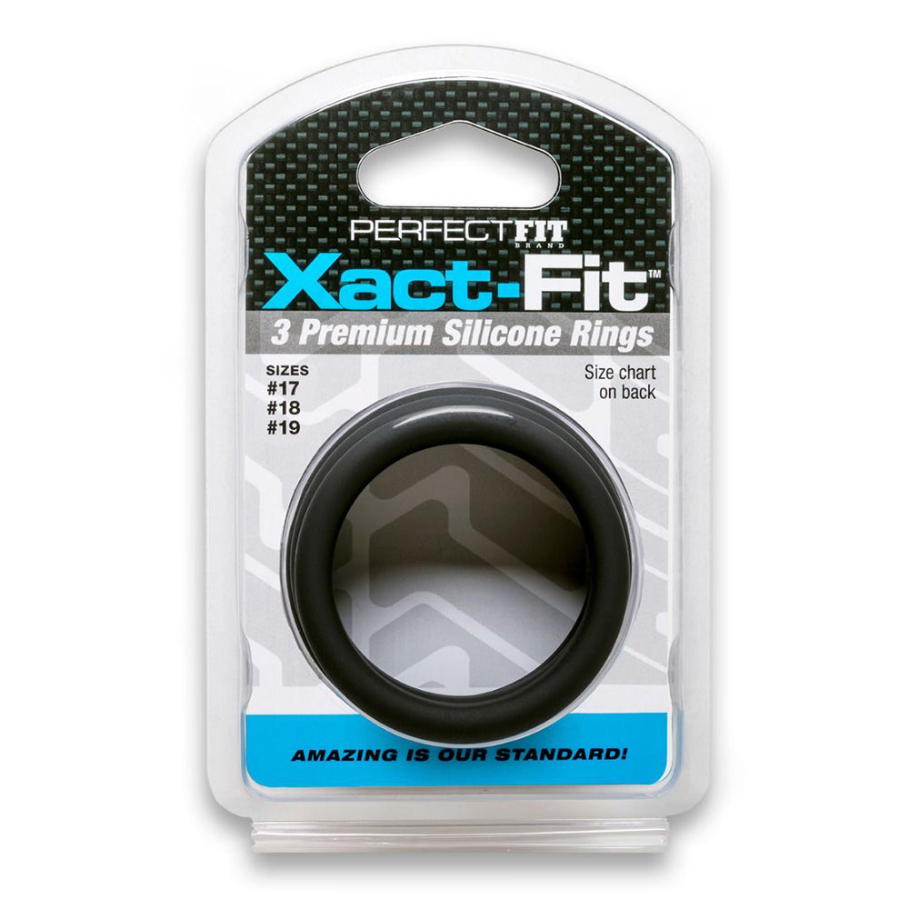 Xact-Fit Silicone Rings #17, #18, #19 Large Black | 854854005823 | Discreet Personal Wellness