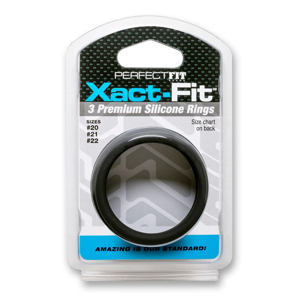 Xact-Fit Silicone Rings #20, #21, #22 X-Large Black | 854854005830 | Discreet Personal Wellness