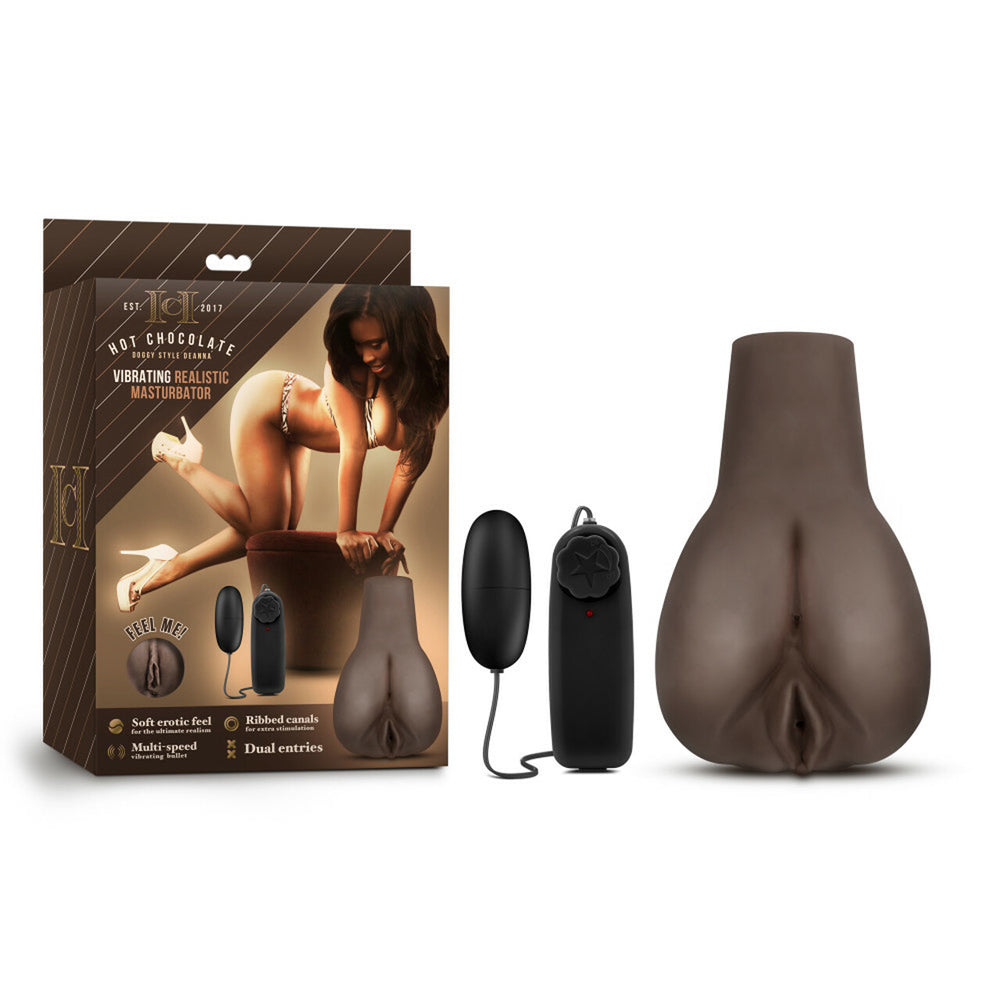 Hot Chocolate Doggy Style Deanna Vibrating Realistic Masturbator Chocolate | 855215007869 | Discreet Personal Wellness