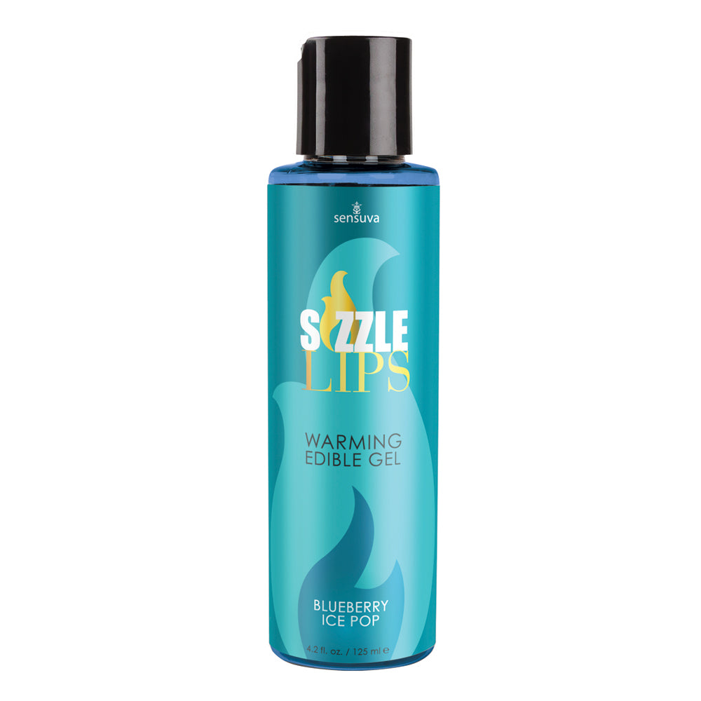 Sizzle Lips Blueberry Ice Pop Warming Gel 4.2 oz. Bottle | 855559006375 | Discreet Personal Wellness