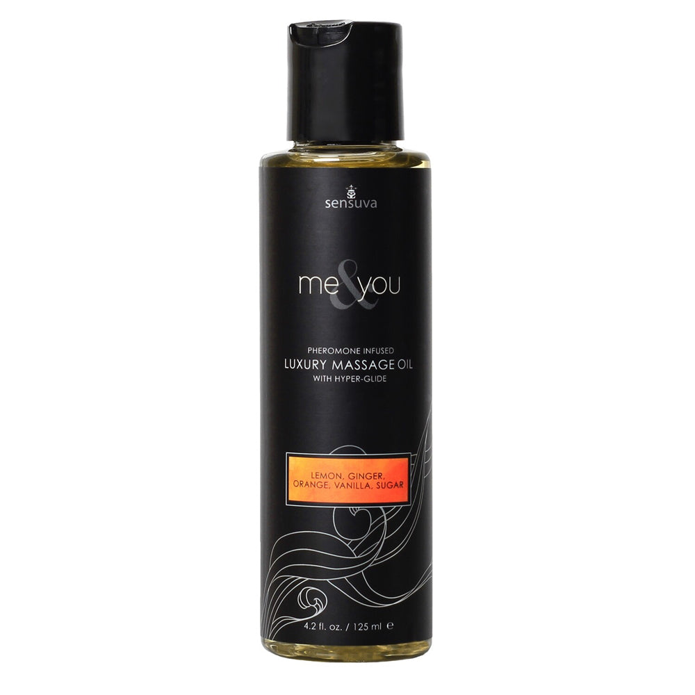 Me & You Lemon, Ginger, Orange, Vanilla & Sugar Massage Oil 4.2 oz. Bottle | 855559007105 | Discreet Personal Wellness