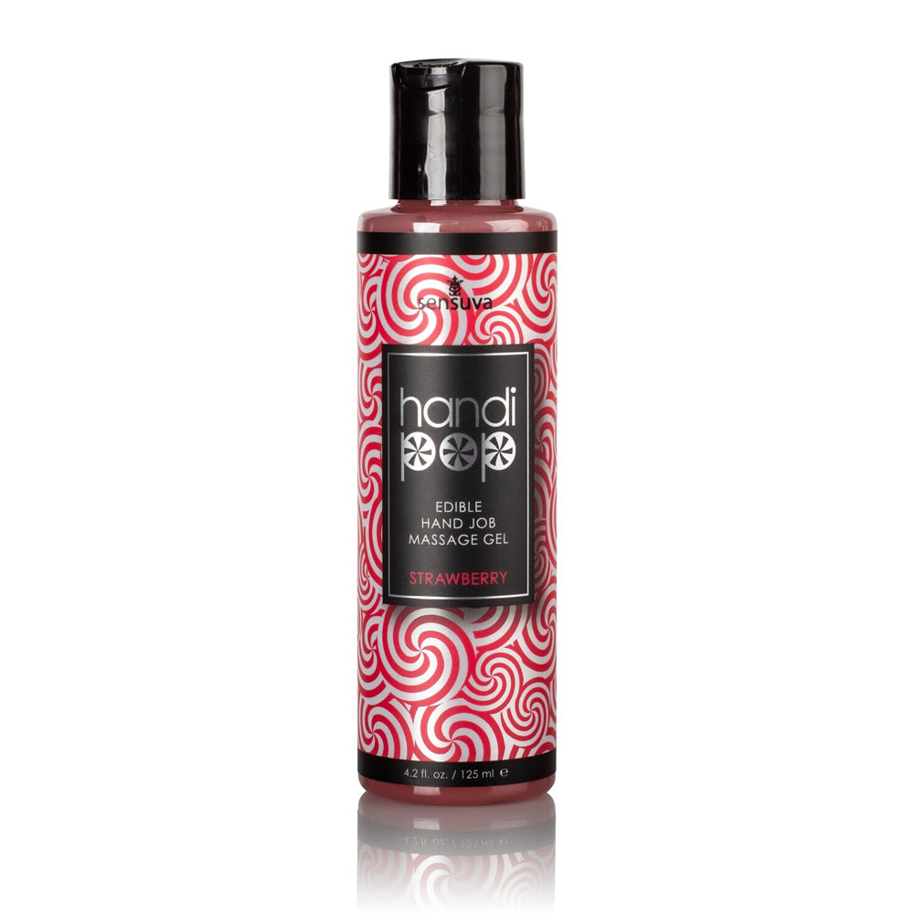 Handipop Strawberry Hand Job Massage Gel 4.2 oz. | 855559007341 | Discreet Personal Wellness