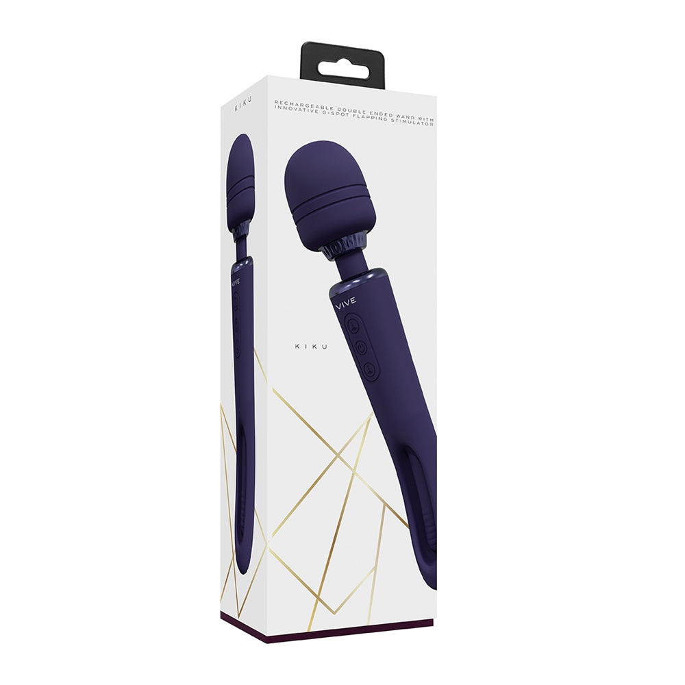 Vive Kiku Double Wand With G-Spot Flapping Purple | 8714273051837 | Discreet Personal Wellness