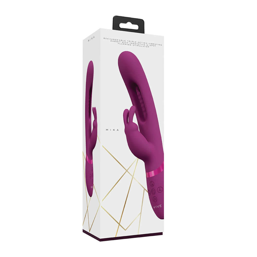 Tripla Rabbit Bar Vive Mika Triple Rabbit With G-Spot Flapping Pink | Discreet Personal ...