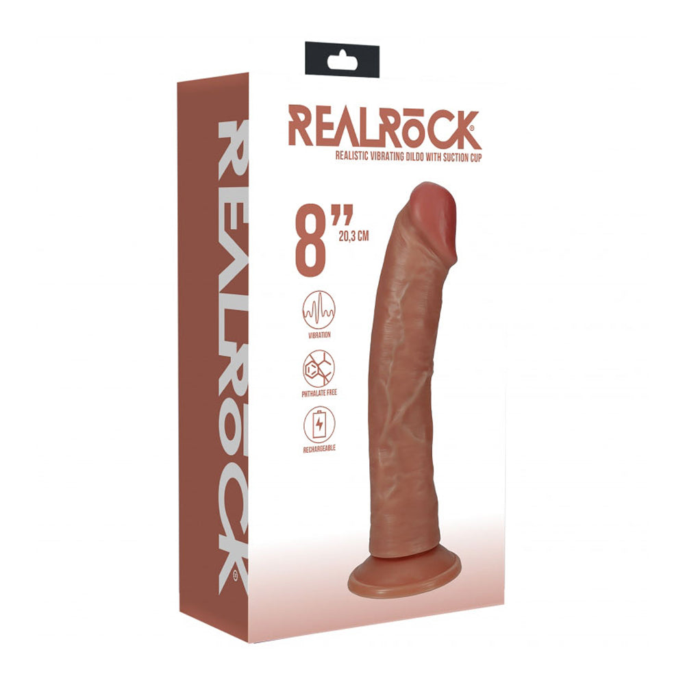 8" Vibrating Penis Regular Curved Tan | 8714273053947 | Discreet Personal Wellness