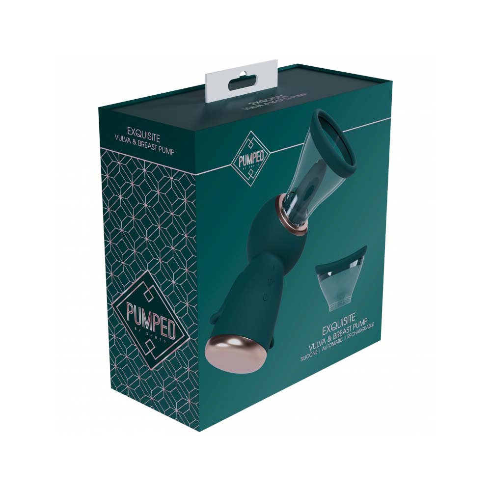 Pumped Enhance Automatic 13-Speed Silicone Rechargeable Vulva & Breast Pump Forest Green | 8714273054777 | Discreet Personal Wellness