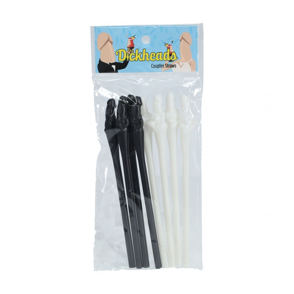 The Penisheads Couples Straws Black & White | 8714273055125 | Discreet Personal Wellness