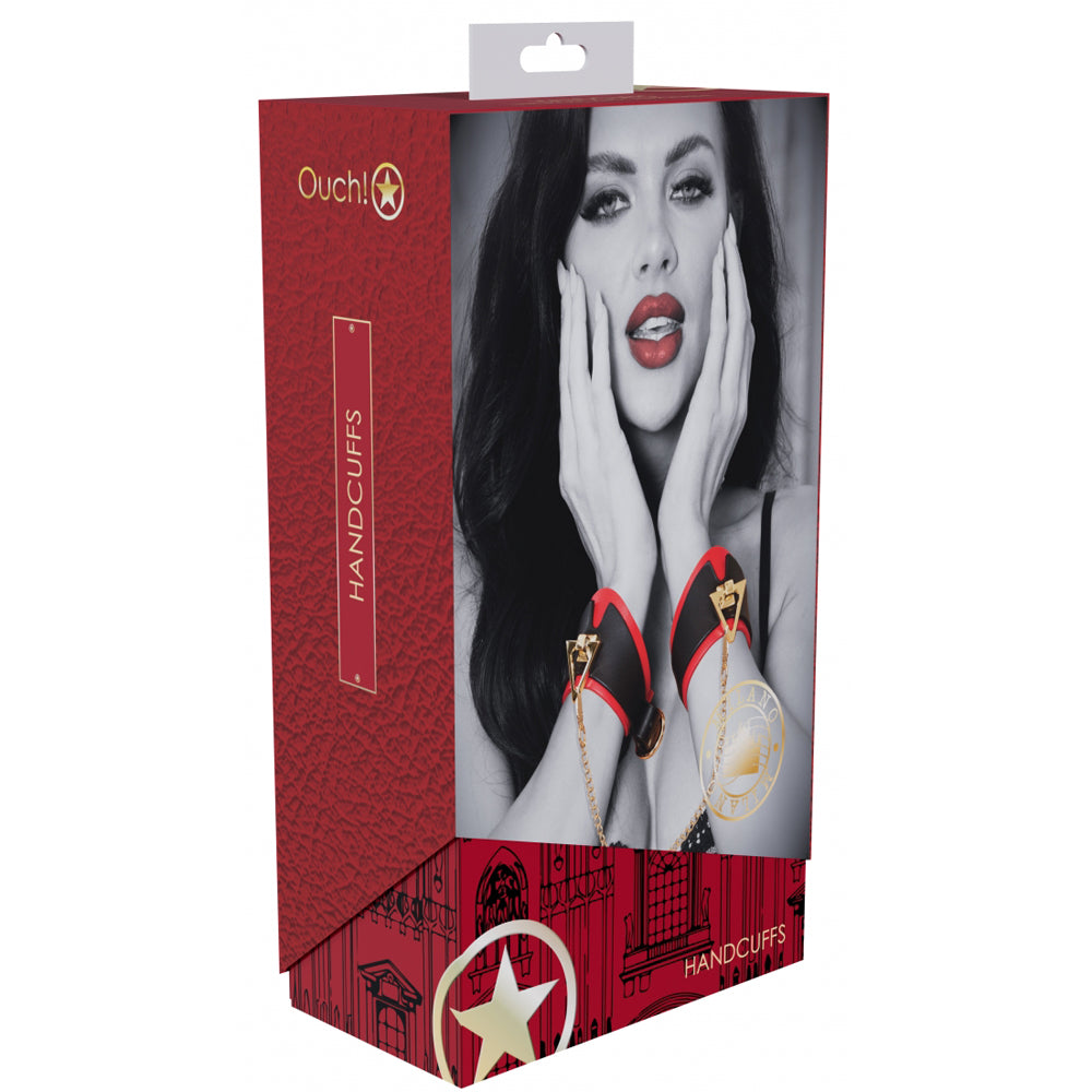 Ouch! Milan Collection Handcuffs Black/Red | 8714273055958 | Discreet Personal Wellness