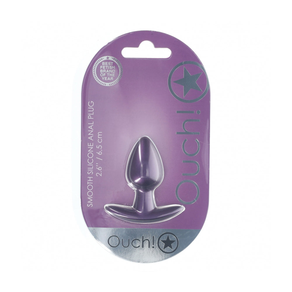 Ouch! Anal Plug Small Silicone Metallic Purple | 8714273056832 | Discreet Personal Wellness
