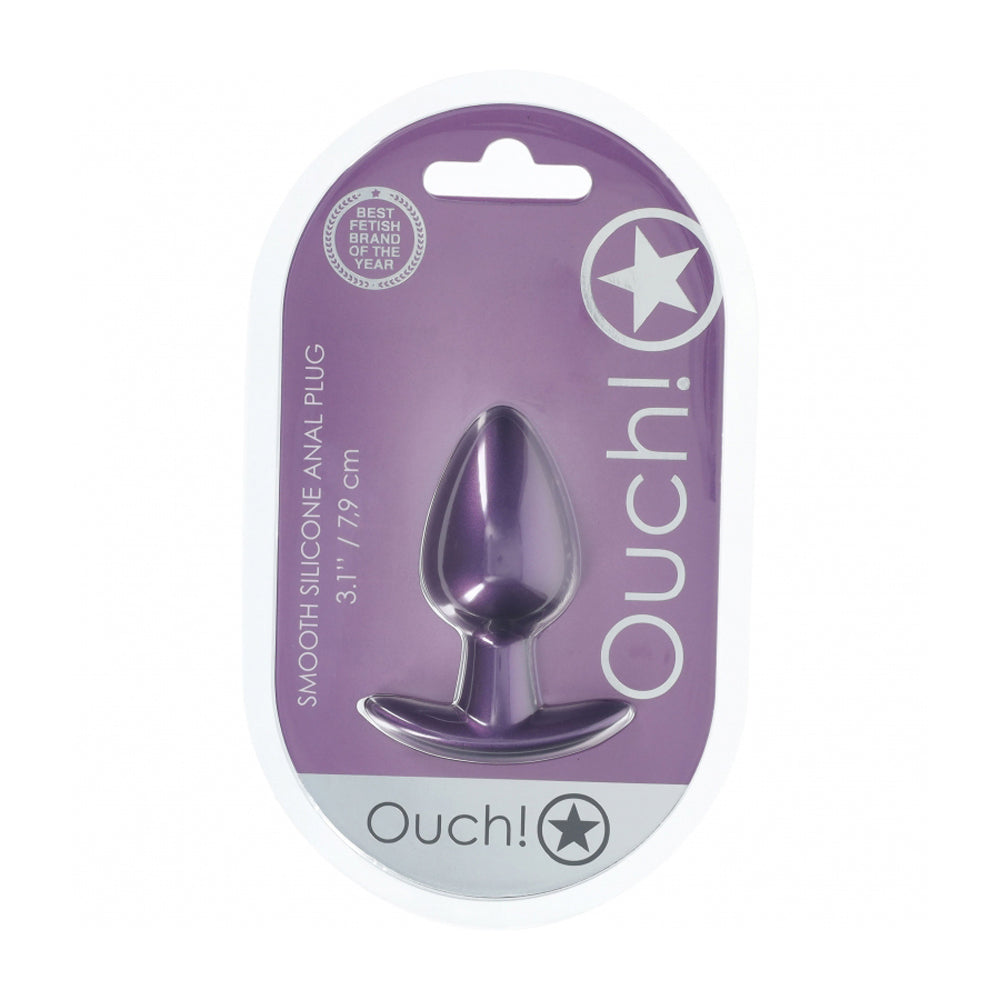Ouch! Anal Plug Medium Silicone Metallic Purple | 8714273056870 | Discreet Personal Wellness