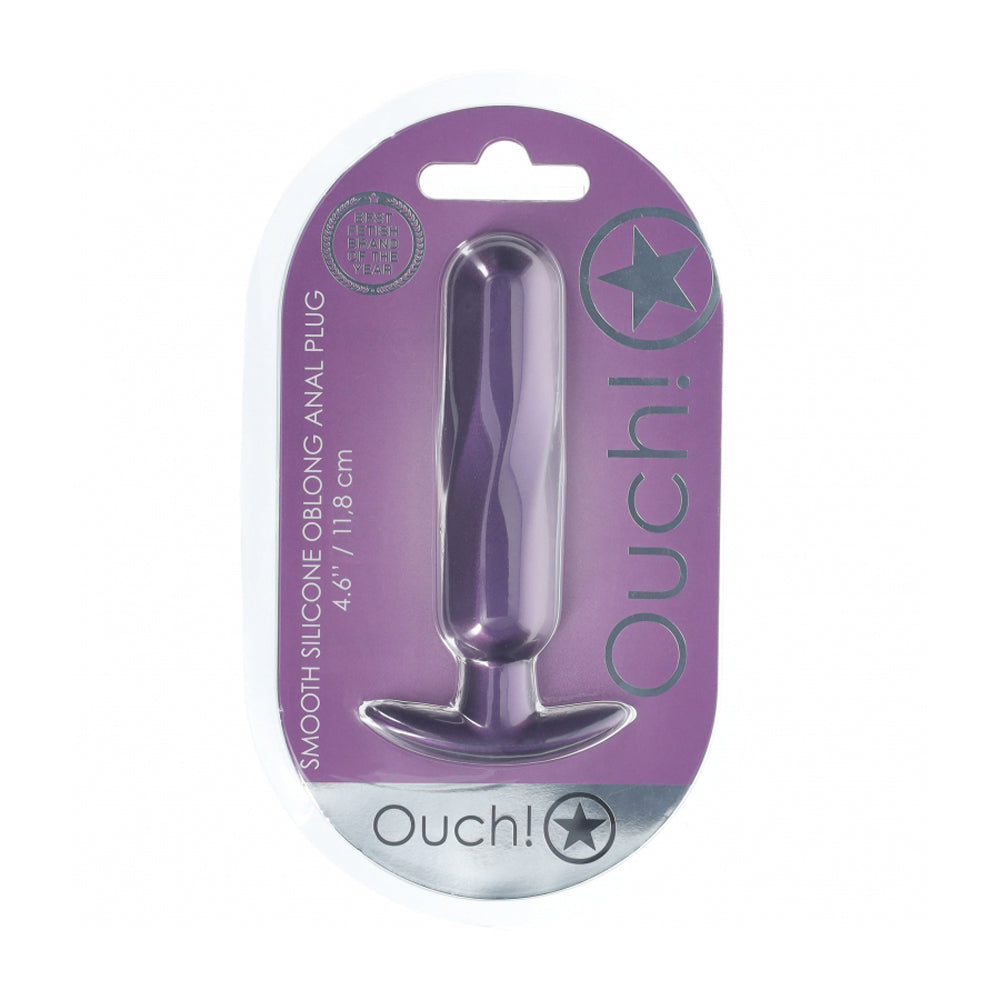 Ouch! Oblong Anal Plug Silicone Metallic Purple | 8714273057051 | Discreet Personal Wellness