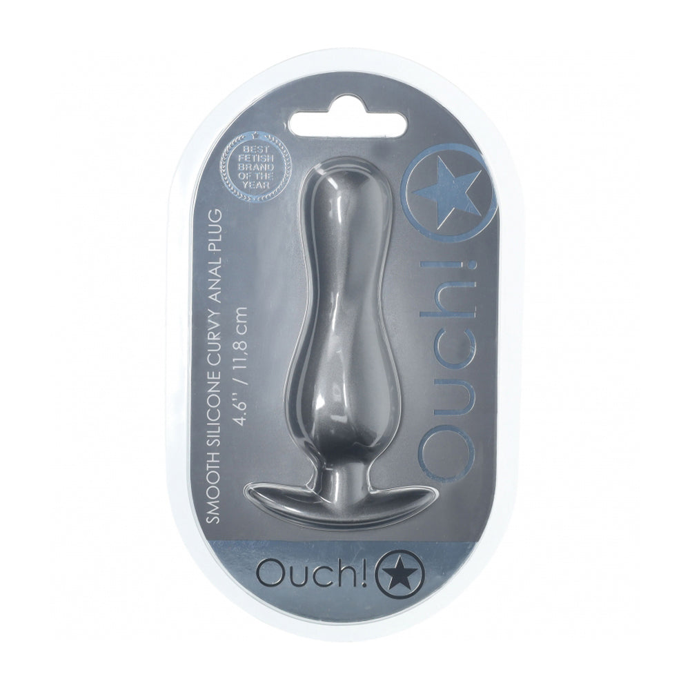 Ouch! Curvy Anal Plug Silicone Gun Metal | 8714273057112 | Discreet Personal Wellness