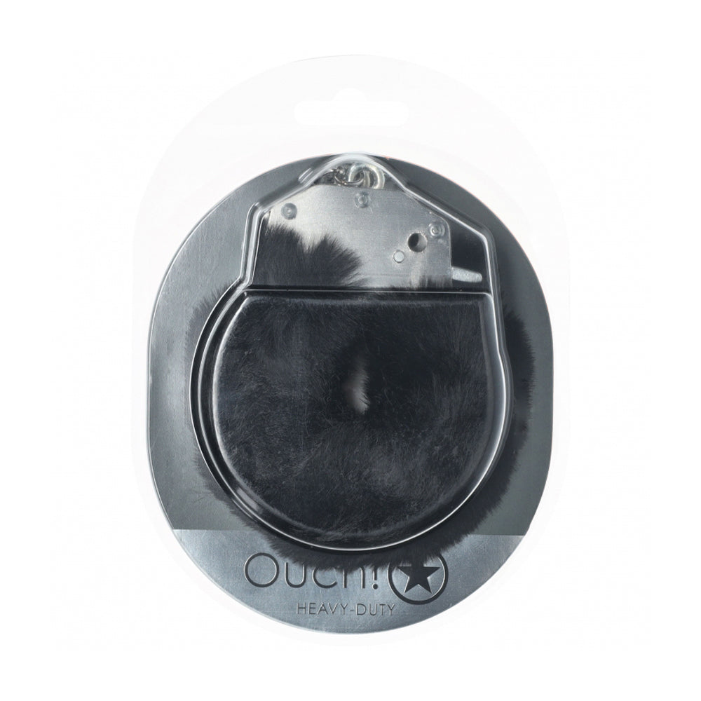 Ouch! Heavy-Duty Fluffy Handcuffs Black | 8714273058140 | Discreet Personal Wellness