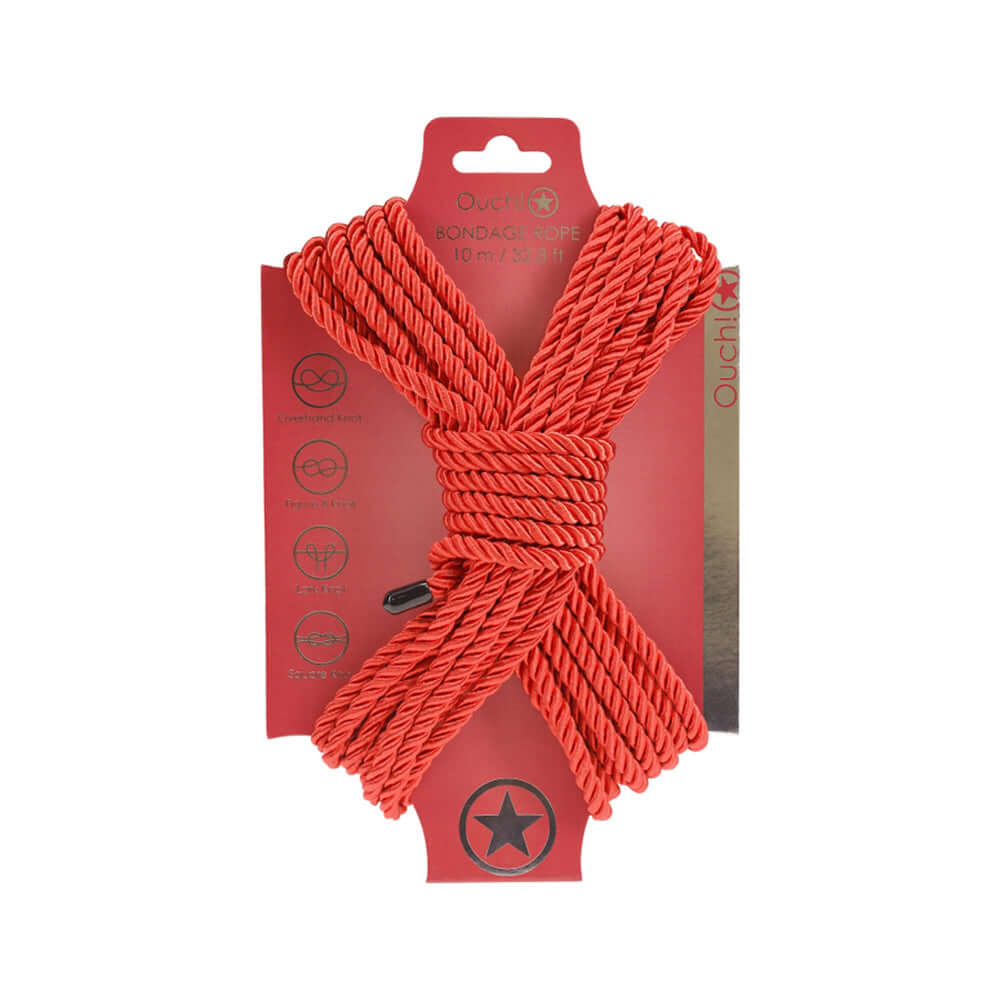Ouch! Bondage Rope 10 Meter Nylon Red | 8714273059468 | Discreet Personal Wellness